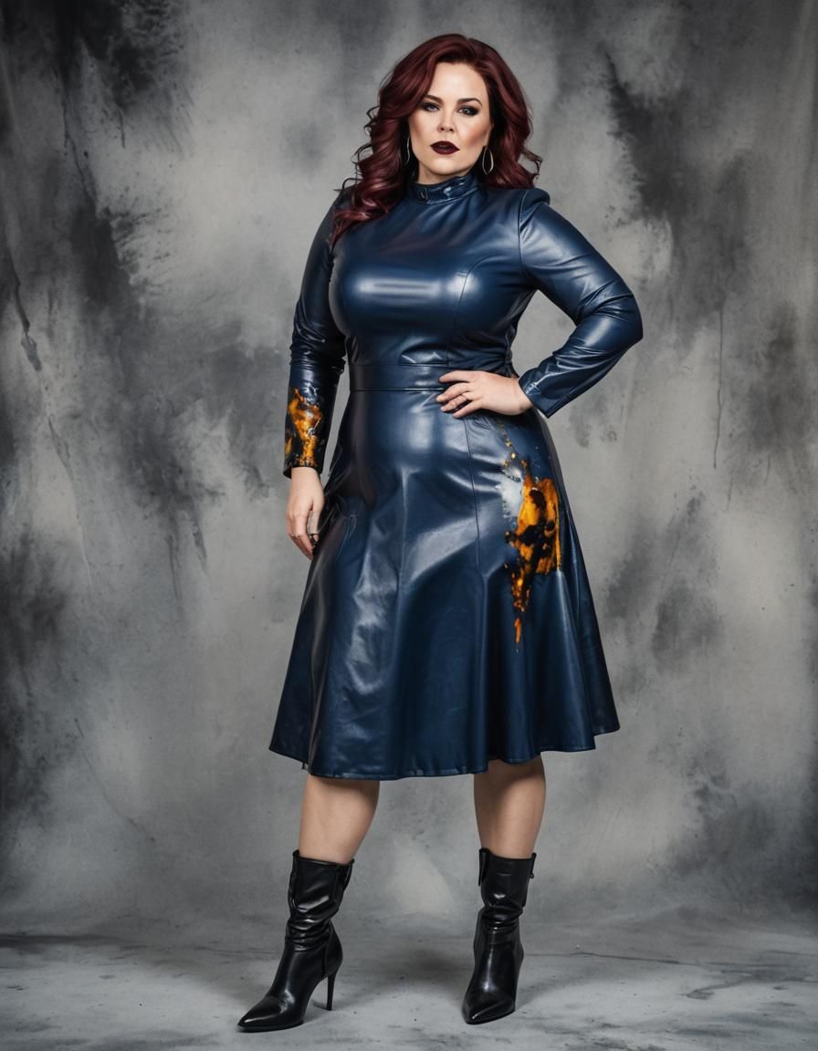 Gothic Woman Portrait in Alcohol Ink Style