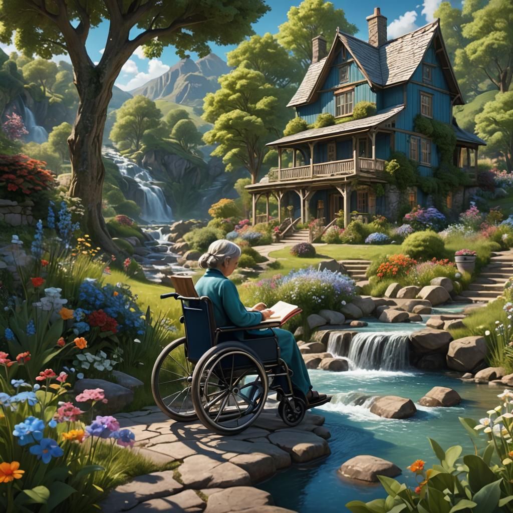 Idyllic Valley Scene in Detailed Digital Painting