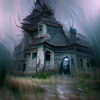 Sinister Abandoned House: A Dark Fantasy Scene