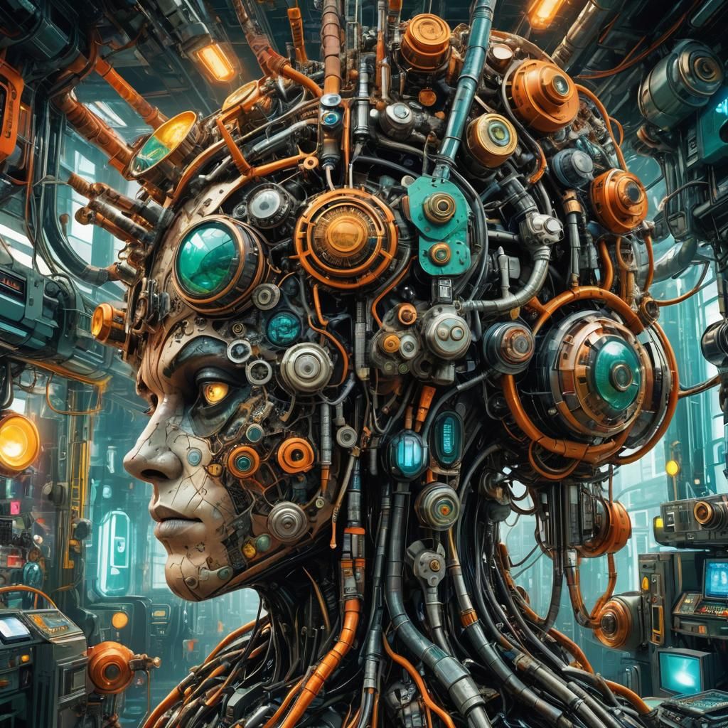 A color photo of biopunk, a captivating blend of biological ...