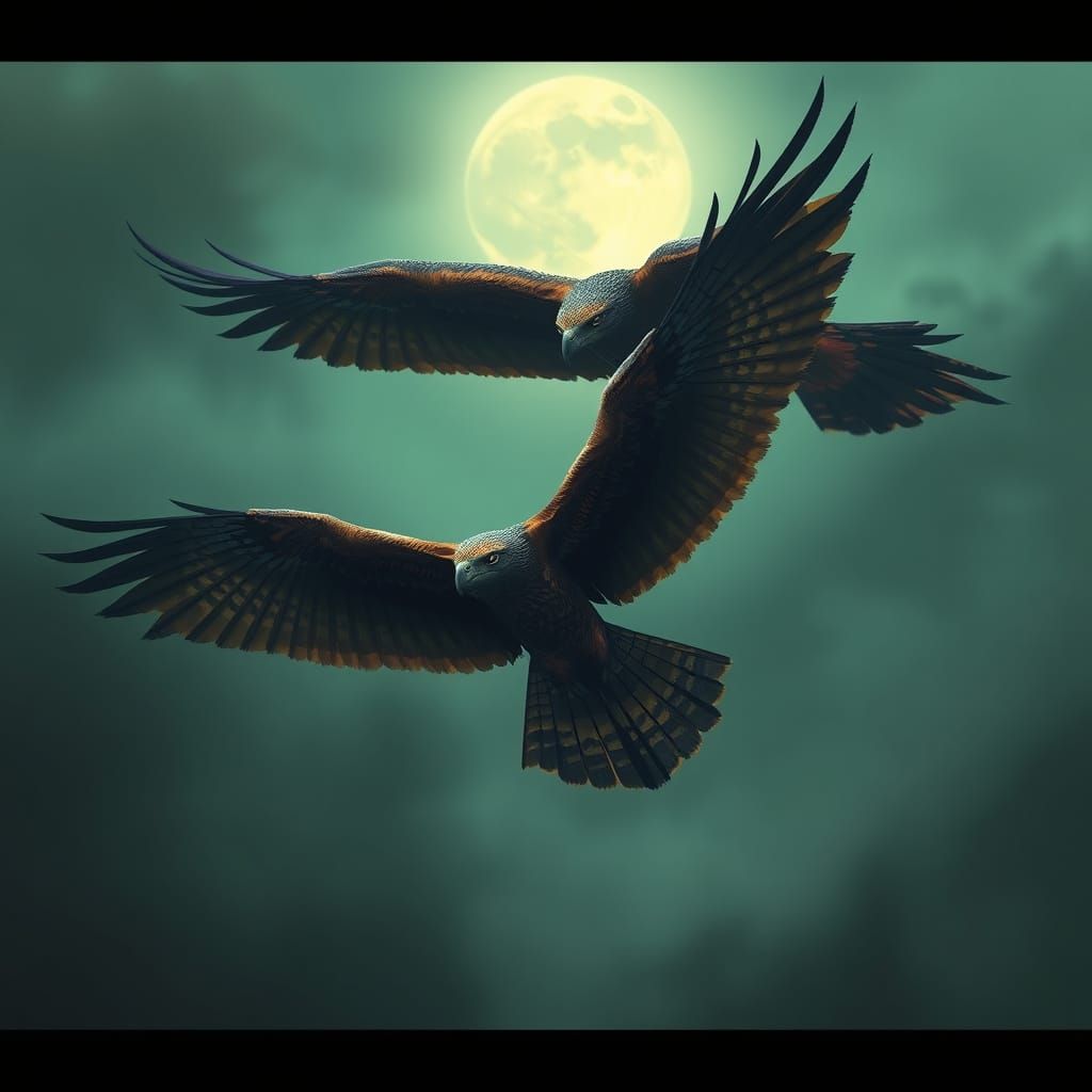 Birds of Prey in Dark Romantic Style