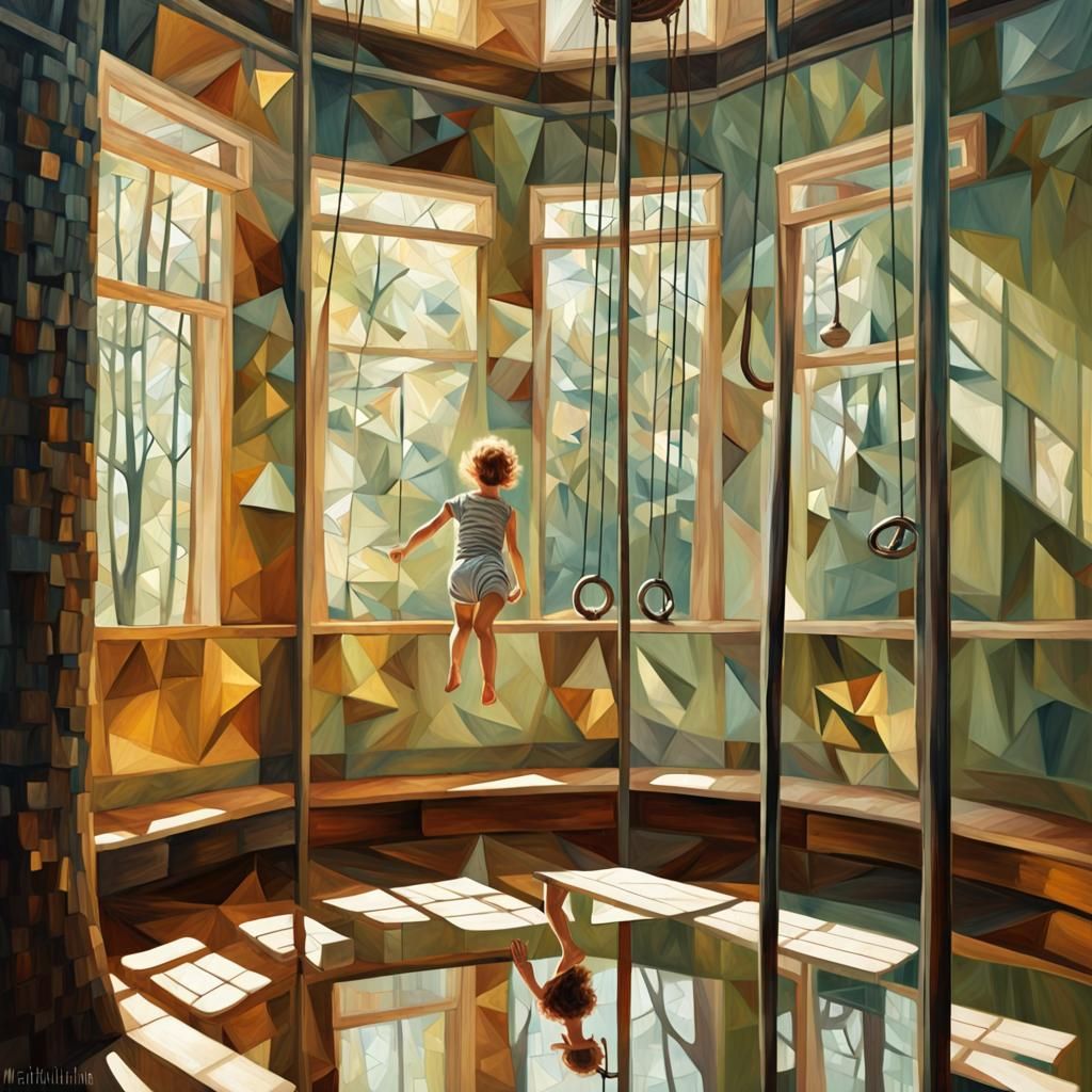 Mirror Labyrinth Reflects Modernist Treehouse in Cubist Styl...