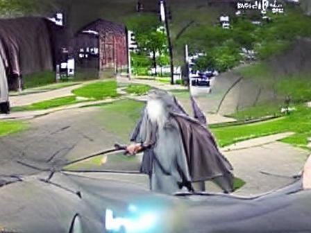 Gandalf Carjacking in Detroit: Security Camera