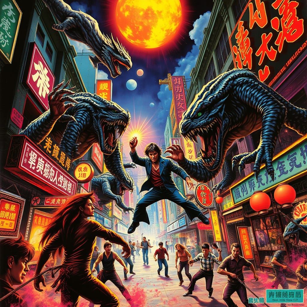 Psychedelic Big Trouble in Little China Action Scene