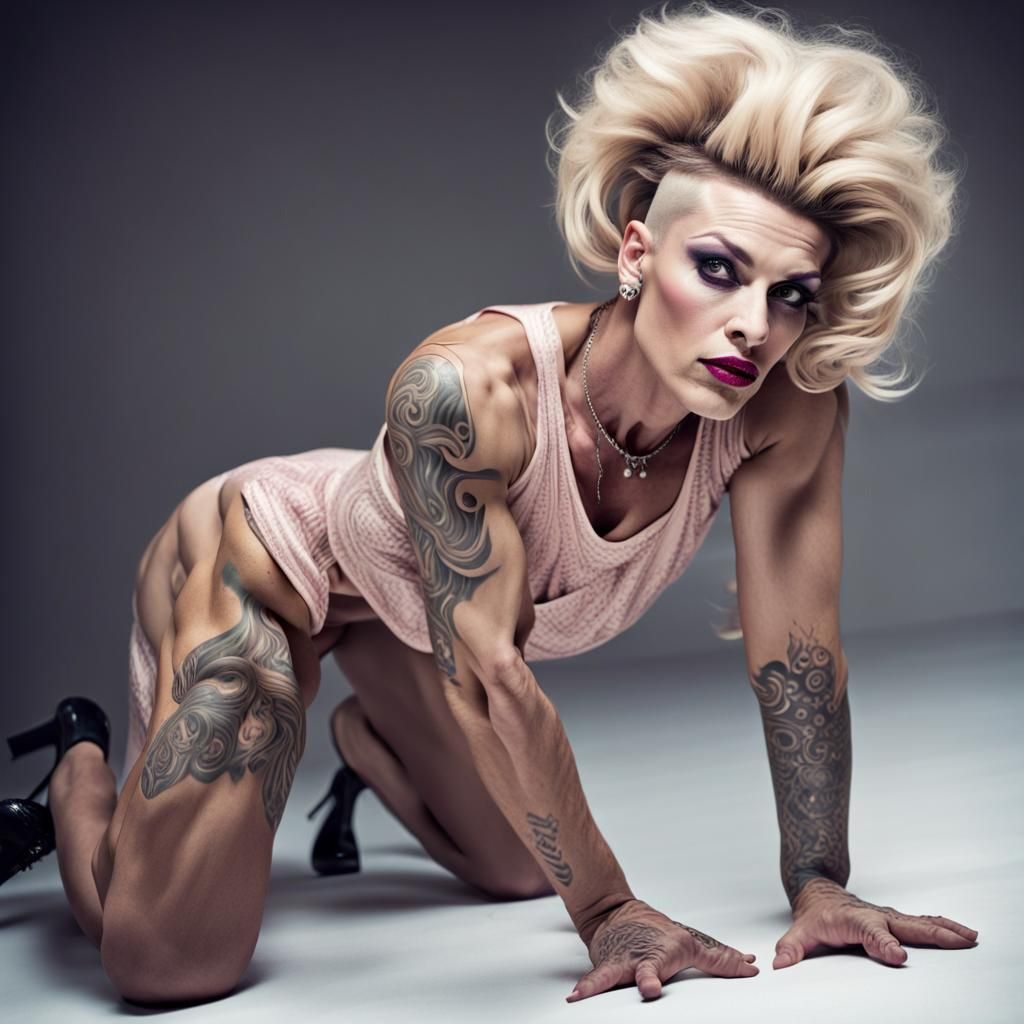 Female Bodybuilder in Candy Shop Portrait