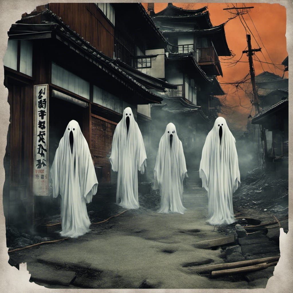 Eerie Japanese Ghosts Emerge in Urban Horror Painting