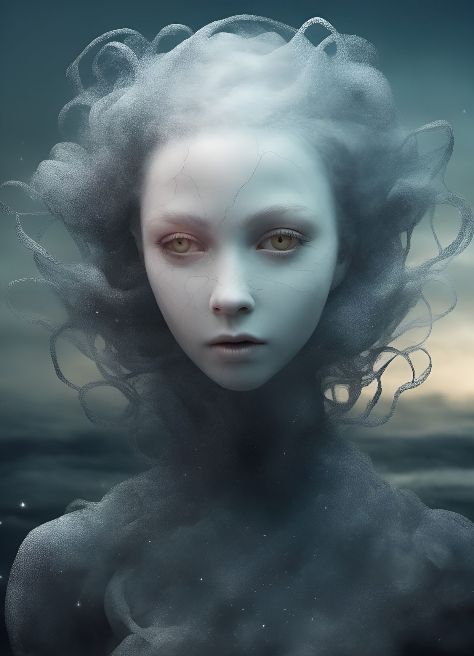 Glass Angel Doll on Misty Beach