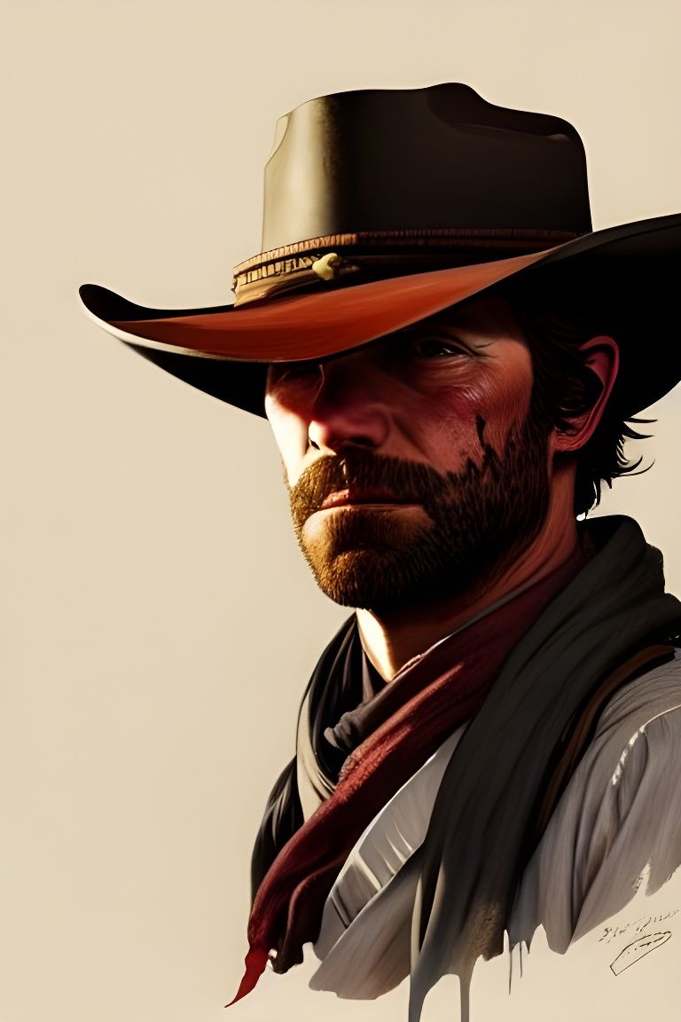 Arthur Morgan Portrait in Watercolor Style