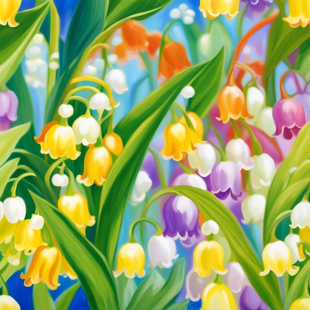 Lily of the Valley: Botanical Photography in Gouache Style