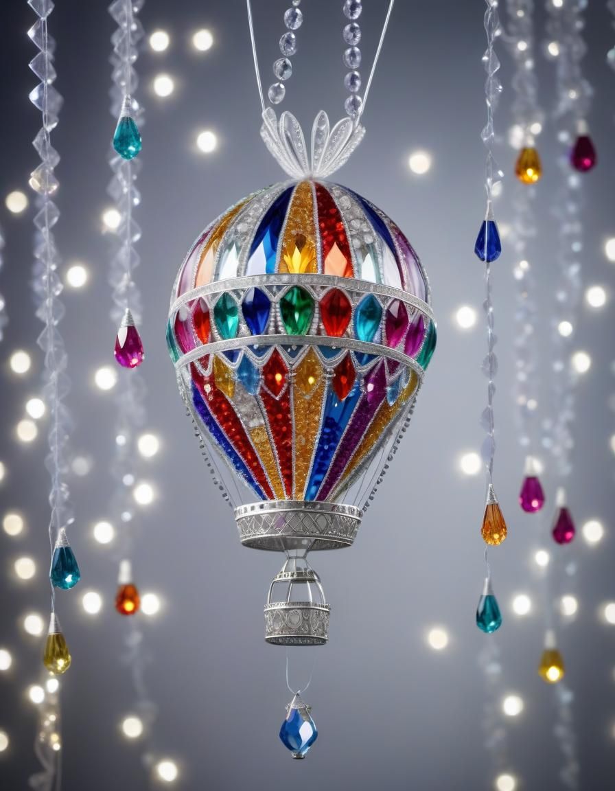 Crystal Hot Air Balloon Ornament in Product Photography