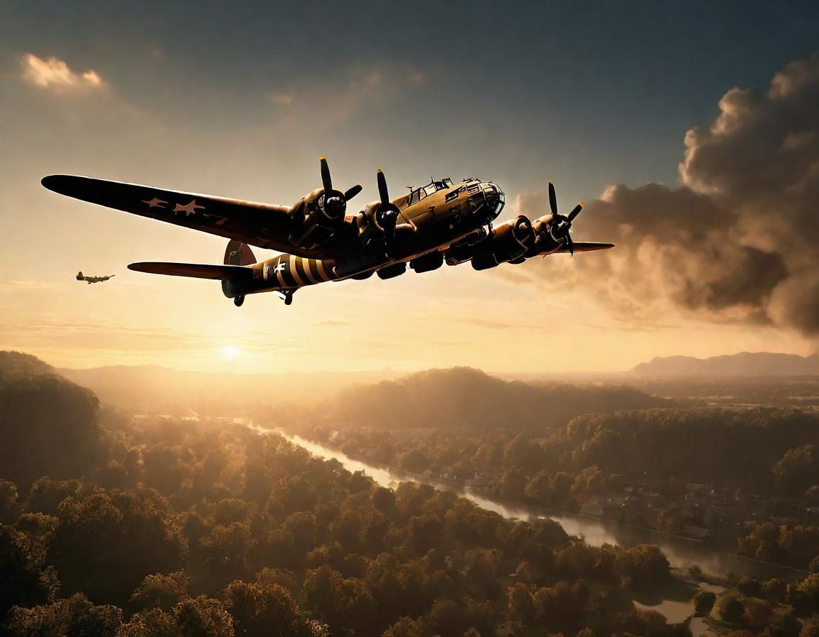 Memphis Belle Flying at Magic Hour