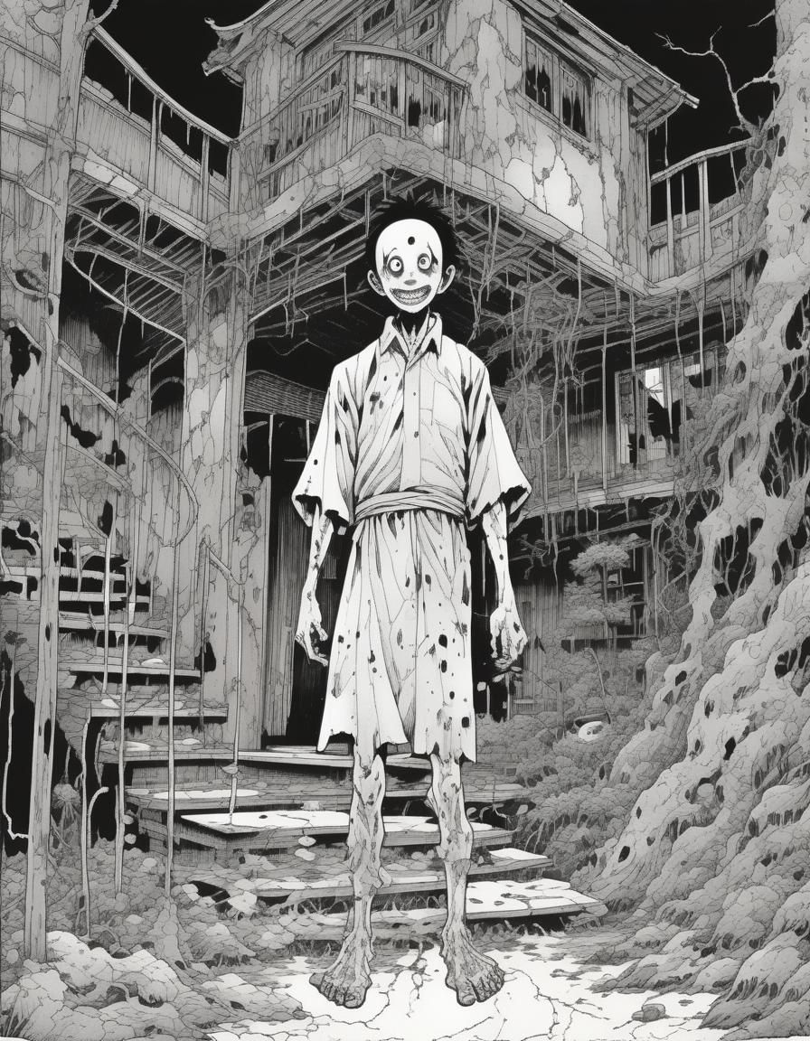 Blood-Soaked Madman in Manga Style