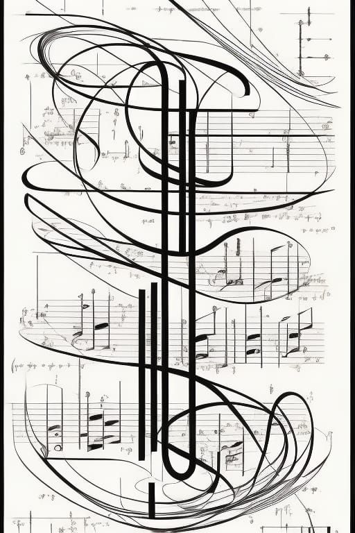 Experimental 3D Musical Graphic Score in Dieselpunk Style