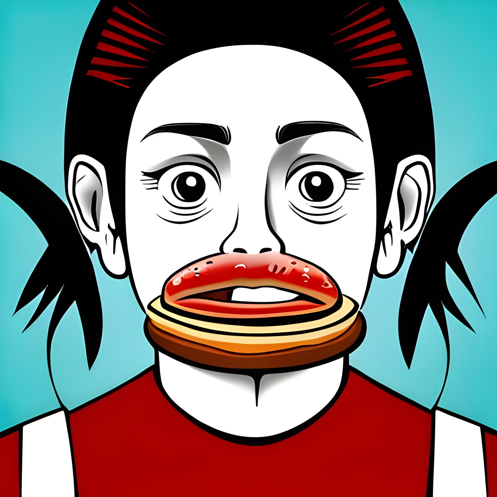 Humorous Food Still Life with Teenage Figures