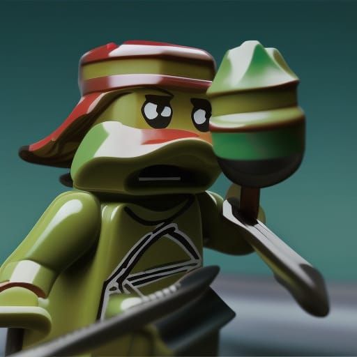 Samurai Frog Lego Figure in Mist