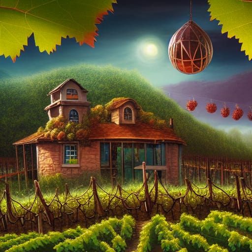 Post-Apocalyptic McDonald's Restaurant with Grapevines, Deta...