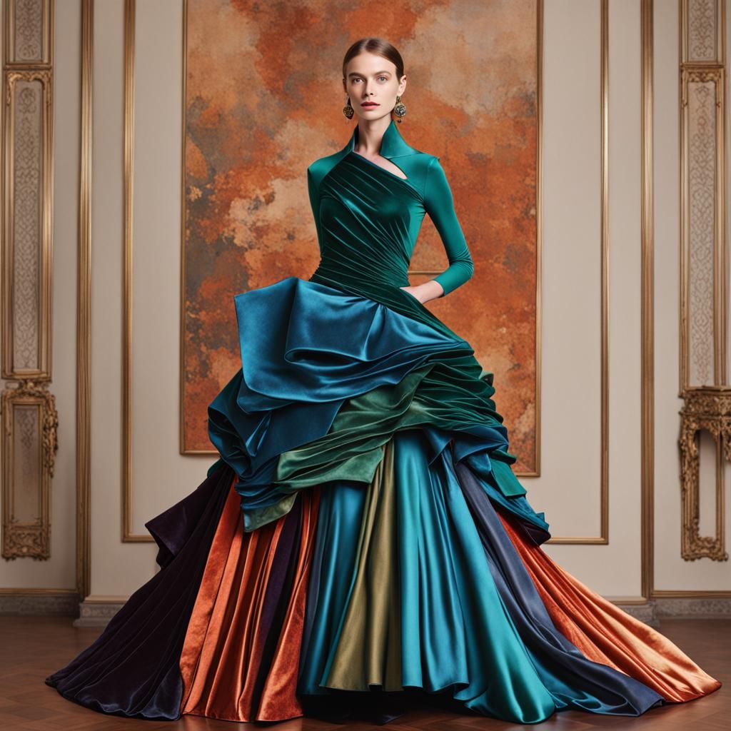 Futuristic Haute-Couture Design with Asymmetric Elegance