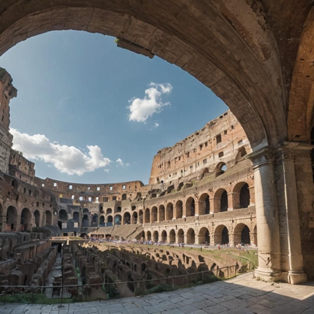 The Colosseum in Rome, Italy.
