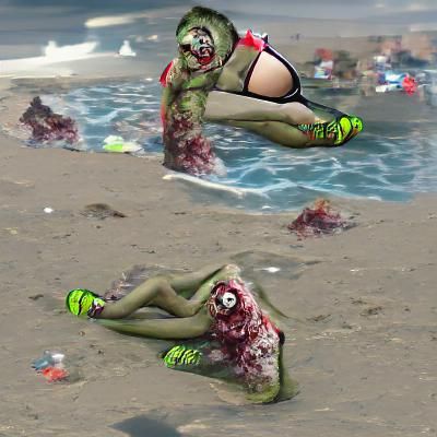 Zombie in Bathing Suit: An Unusual Portrait