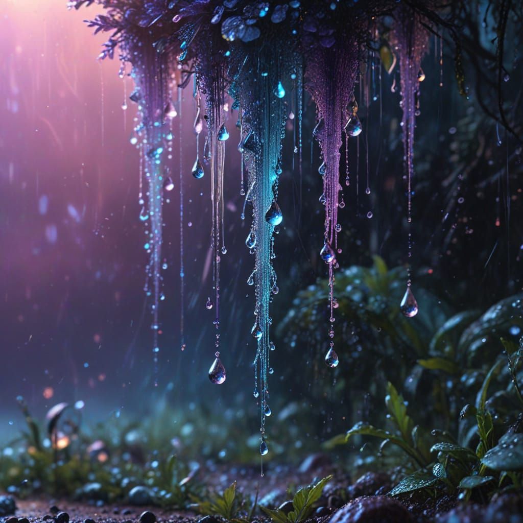 Dreamlike Alkaline Rain in Surreal Digital Art
