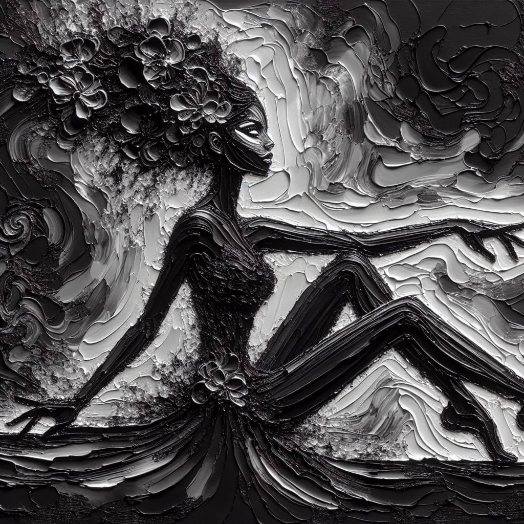 Impasto Woman in Contrapposto Pose