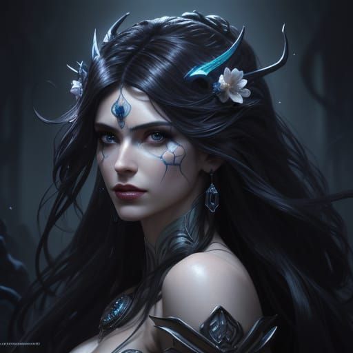 Hades and Persephone in Dimly Lit Chamber - Concept Art