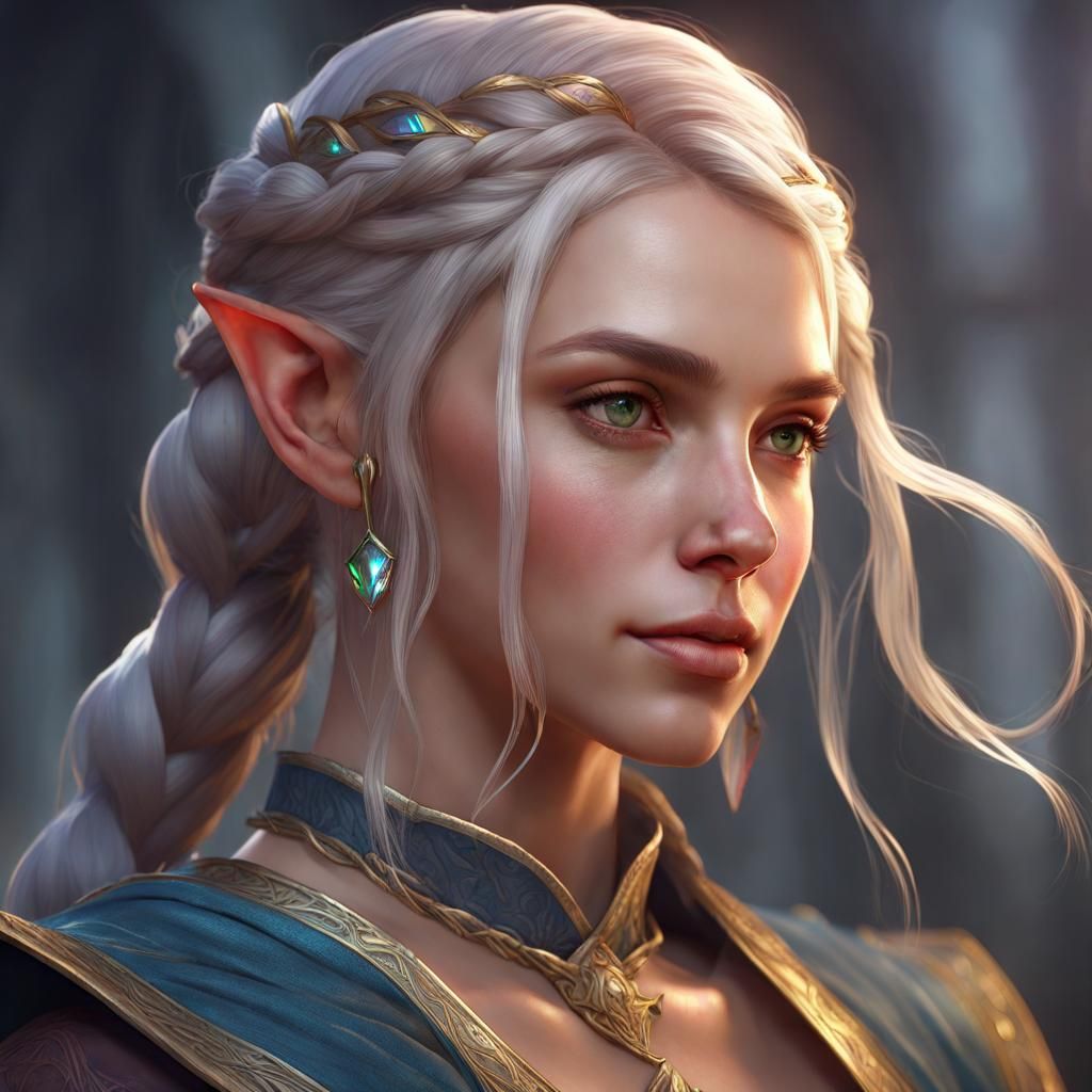 Ethereal Elf Portrait in Medieval Dress
