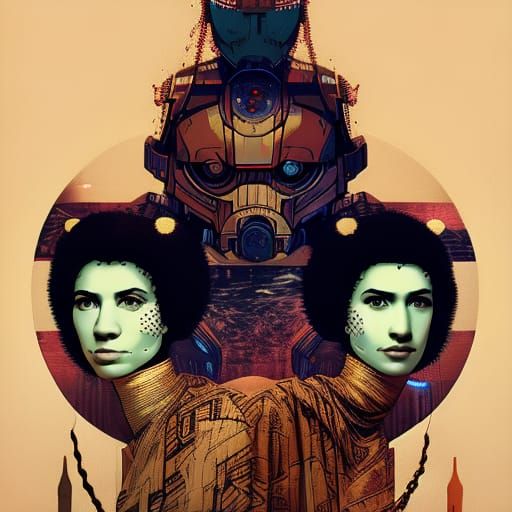 Afrofuturist Trio in Star Wars Inspired Oilpunk Style