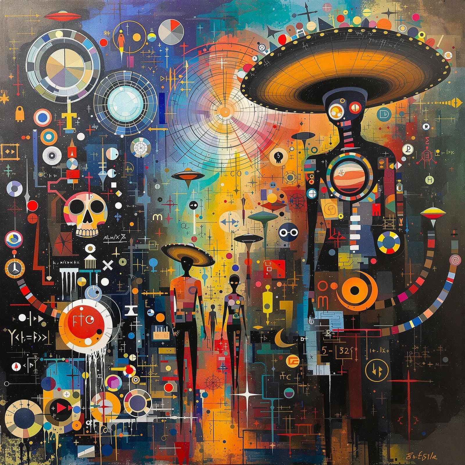 Mariachis Lowrider Night: Abstract Expressionist Neo-Impress...