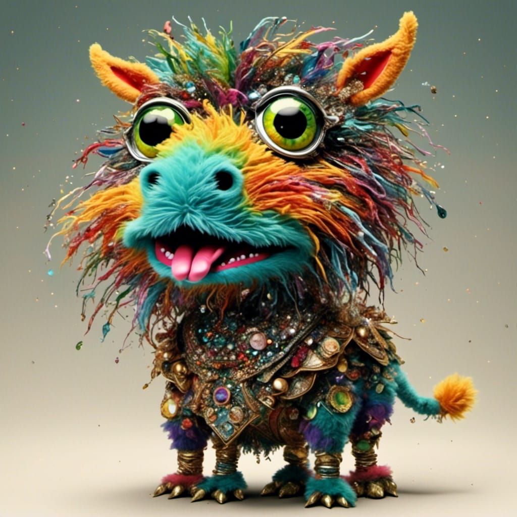 Colorful Maximalist Hodag in Extravagant Style