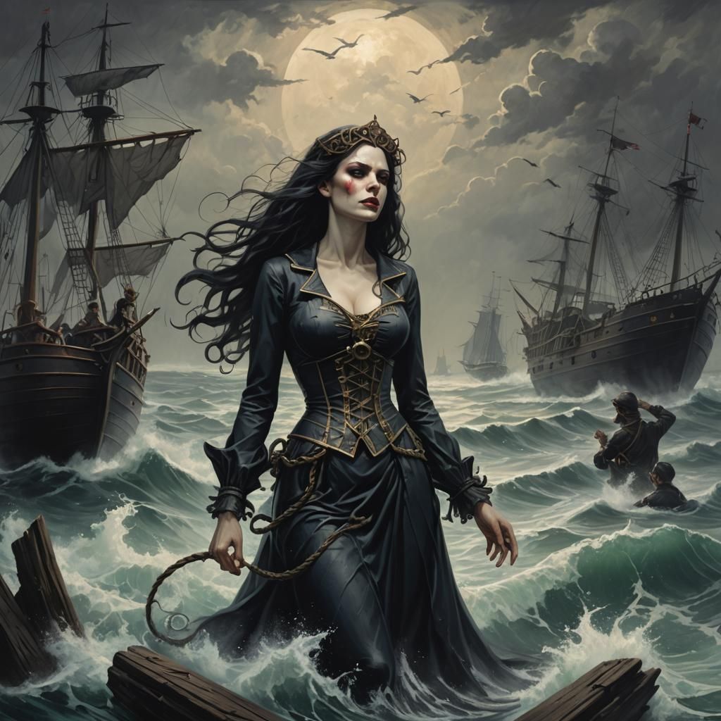 Gothic Siren of the Sea: A Sinister Allure
