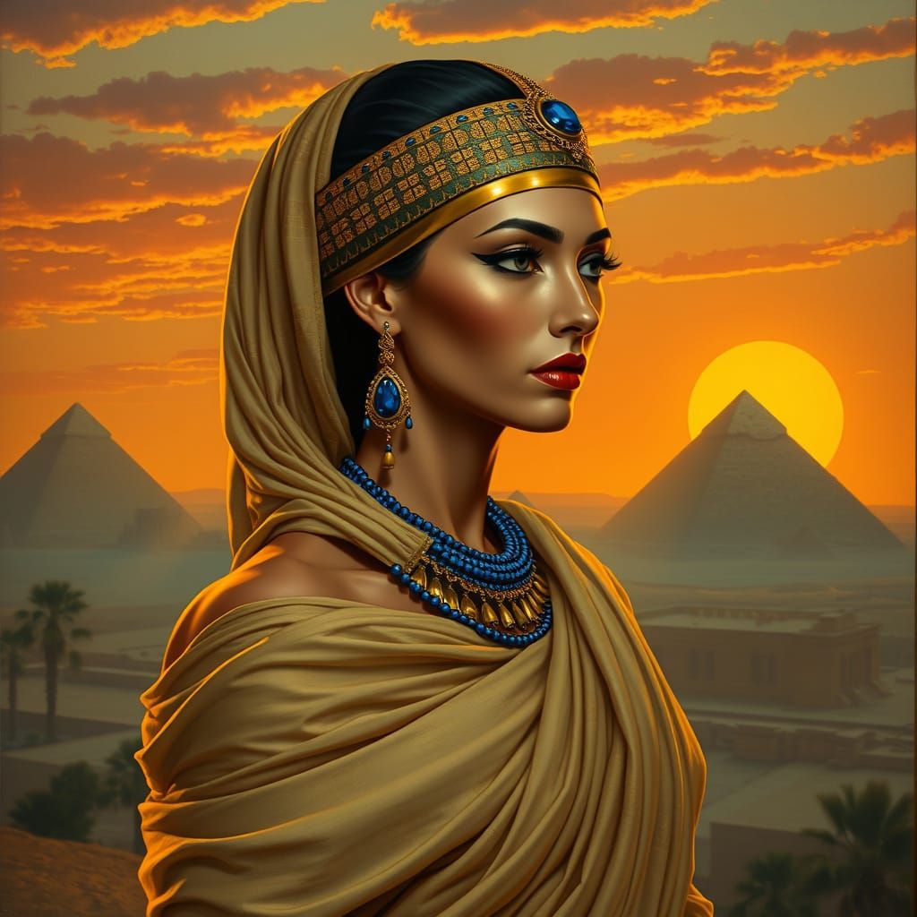 Egyptian Noblewoman in Art Deco Style