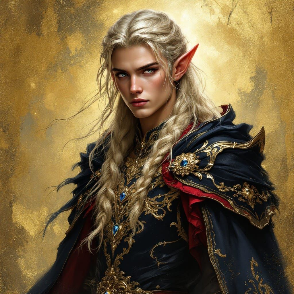 Regal Elf in Golden Armor