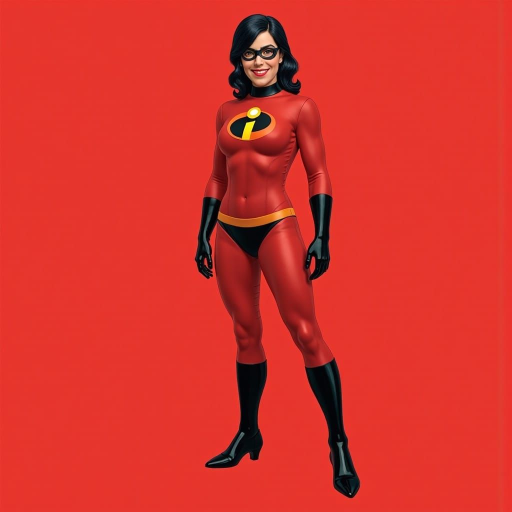 Incredible Elastigirl Superhero in Comic Book Style