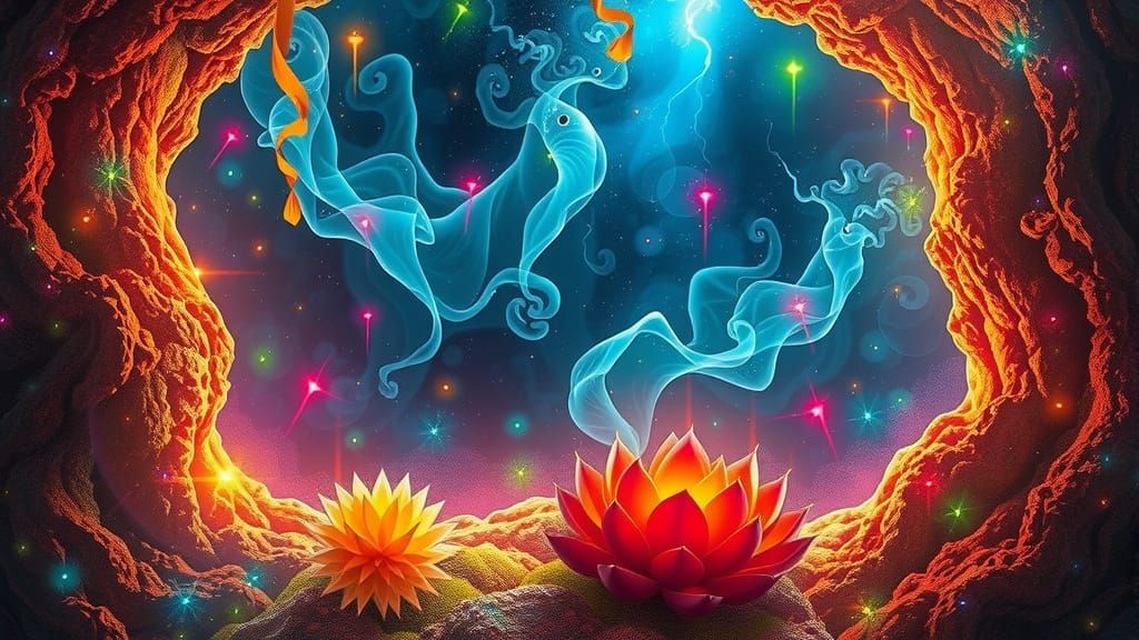 Biophilic Airbrush Art with Deep Saturation in HDR