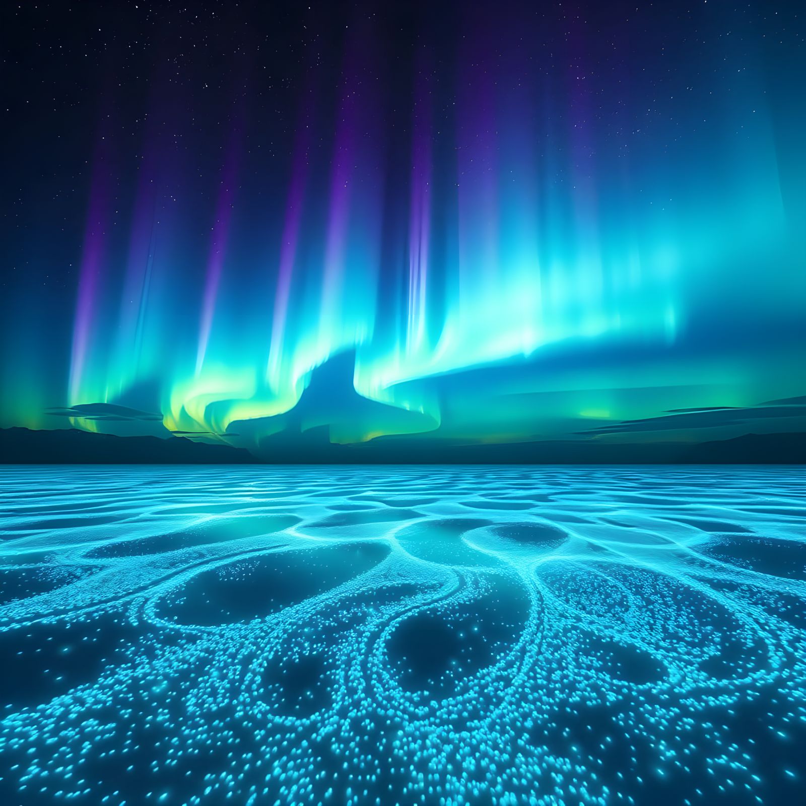 Celestial Bioluminescence Dance