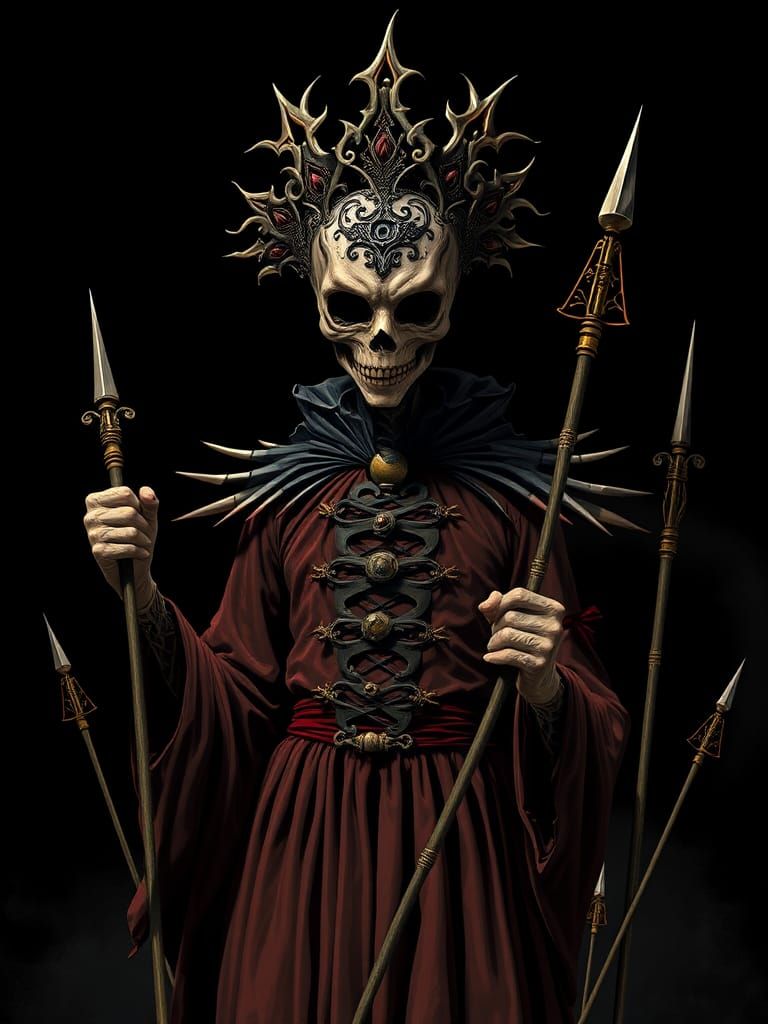 Gothic Horror Figure in Dark Fantasy Costume