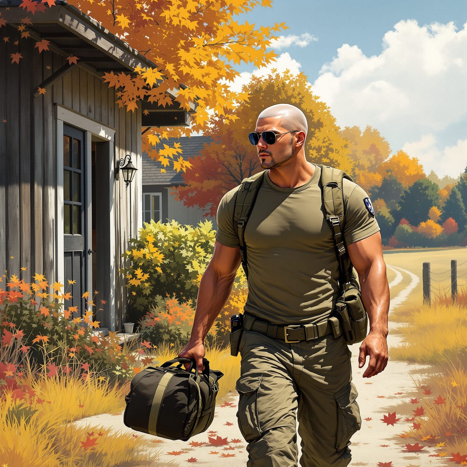 Soldier Returns Home to Boyfriend in Hyperrealistic Autumn S...