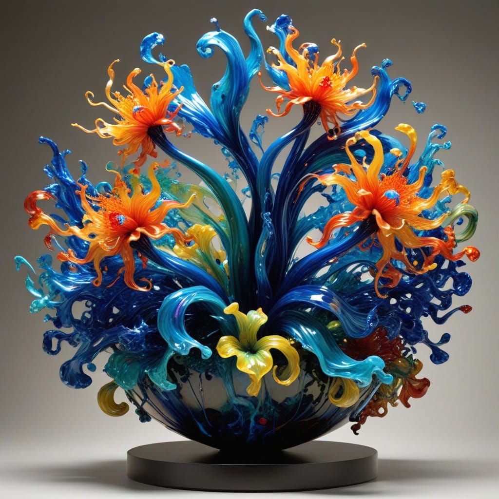 Vibrant Dancers in Kinetic Glass Sculpture