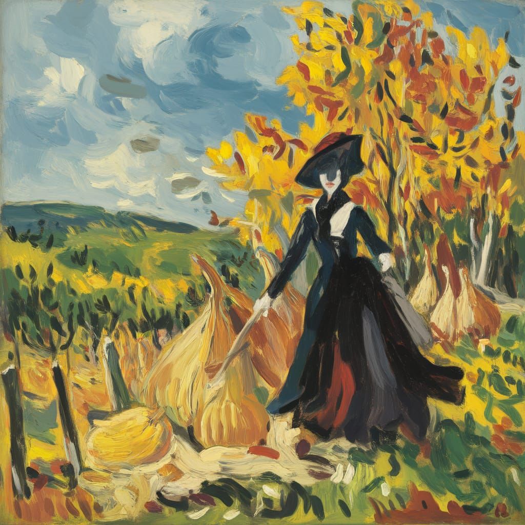 Vampire's Autumn Harvest in Somov and Gauguin Style