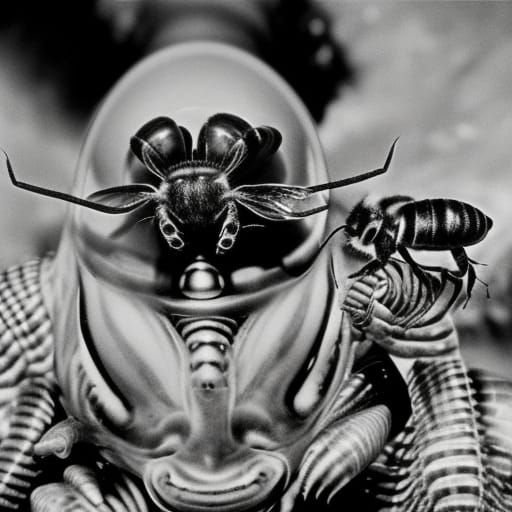 Alien Bee People Invade a 1950s Town