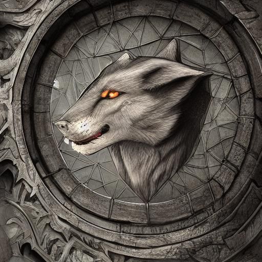 Wolf in Shadows: A Fantastical Digital Painting
