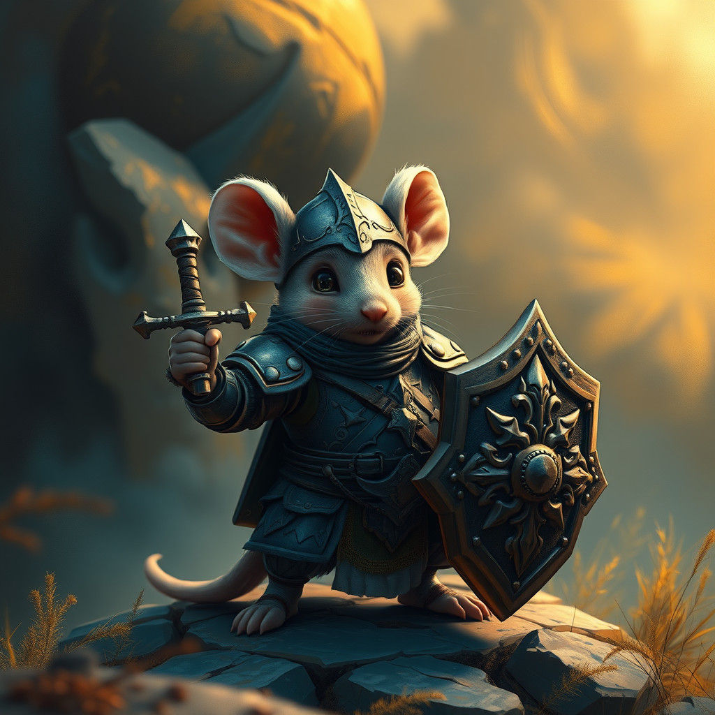Mouse Soldier in Armor: Fantasy Concept Art