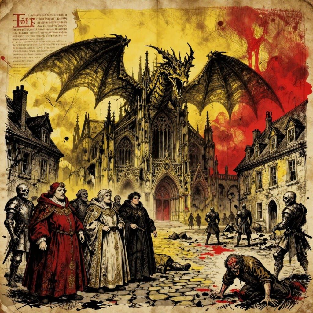 Grim Gothic Cathedral in MÖRK BORG Style