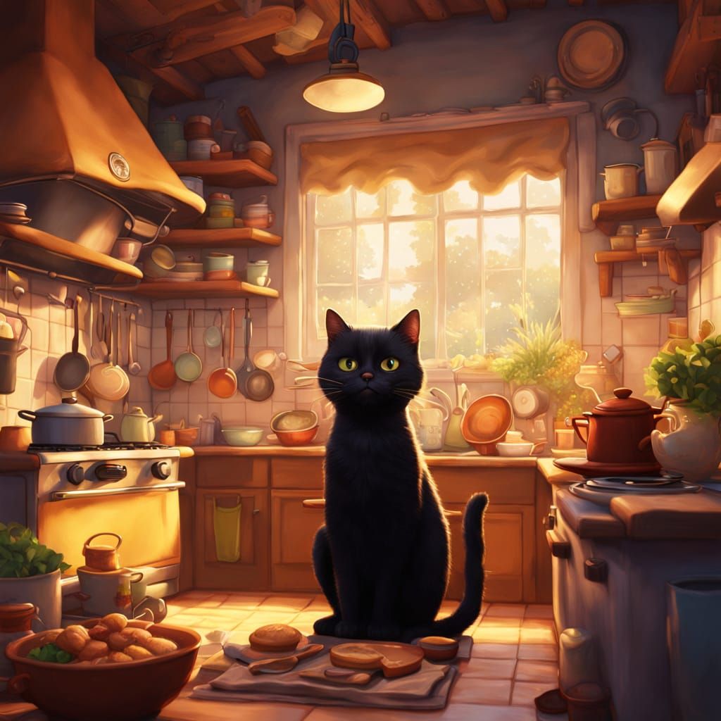 Grumpy Cat Chef Prepares Meal in Pixar Style