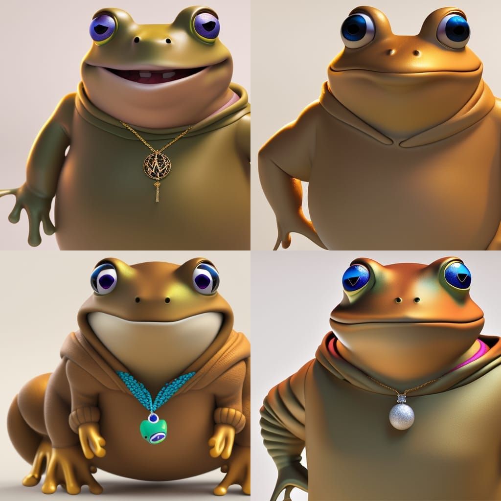 Frog in Hoodie Dancing at Disco: 3D Digital Art