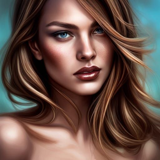 Beautiful Caramel Goddess in Anime Style