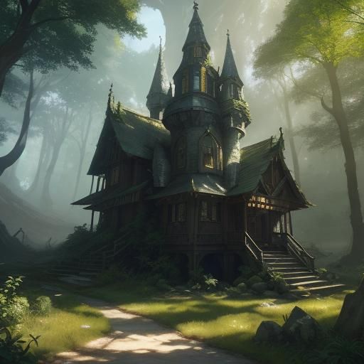 Fluffy Fox Playing Hide-and-Seek: Whimsical Oil Painting