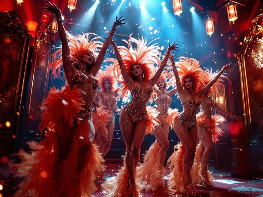 Las Vegas Showgirls in Futuristic Cabaret Style