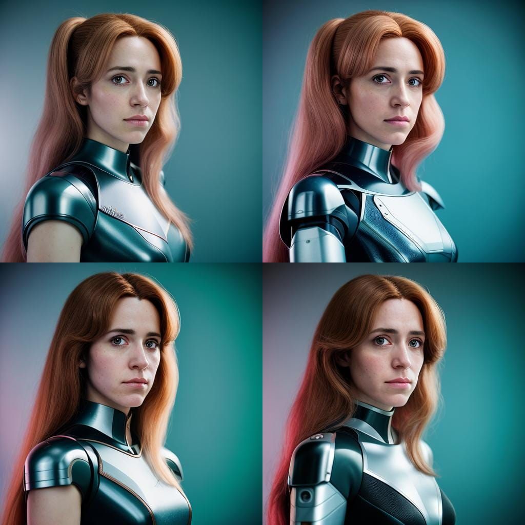 Hermione Granger as 80s Robot Girl Portrait